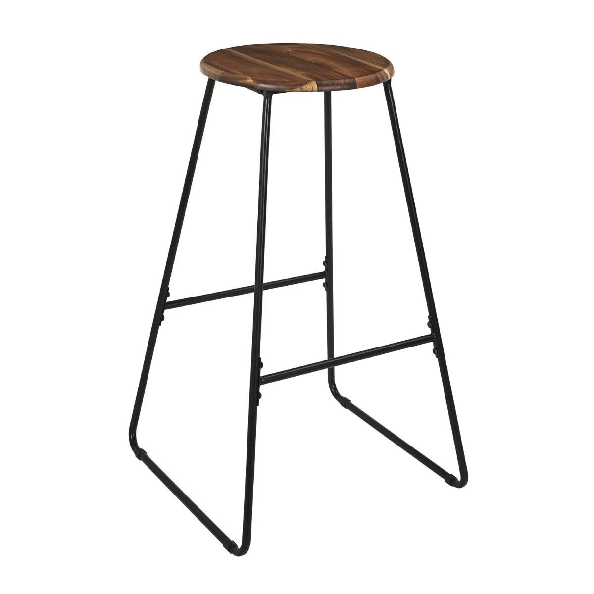 Tabouret de bar en bois d'acacia massif naturel de 70 cm