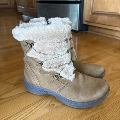 Baretraps Boots Womens 9M Ravie Shearling Brown Faux Fur Lined Round Toe Ankle