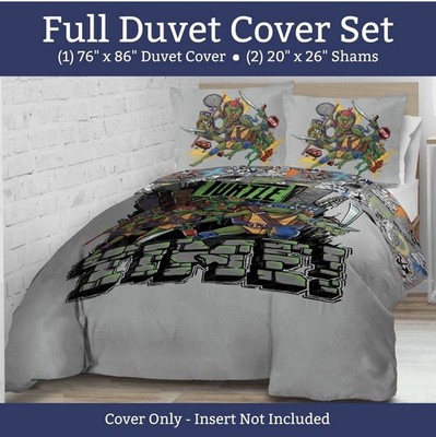 Teenage Mutant Ninja Turtles Full Duvet Set 2 Shams (no Insert)
