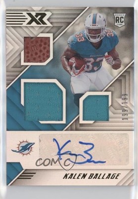 2018 Panini XR Triple Swatch 199/199 Kalen Ballage #194 Rookie Auto RC 0t58