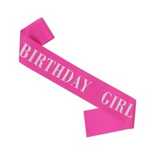 CIEHER 67" L x 3.6" W Birthday Sash - Rose Pink Girl , Queen ,