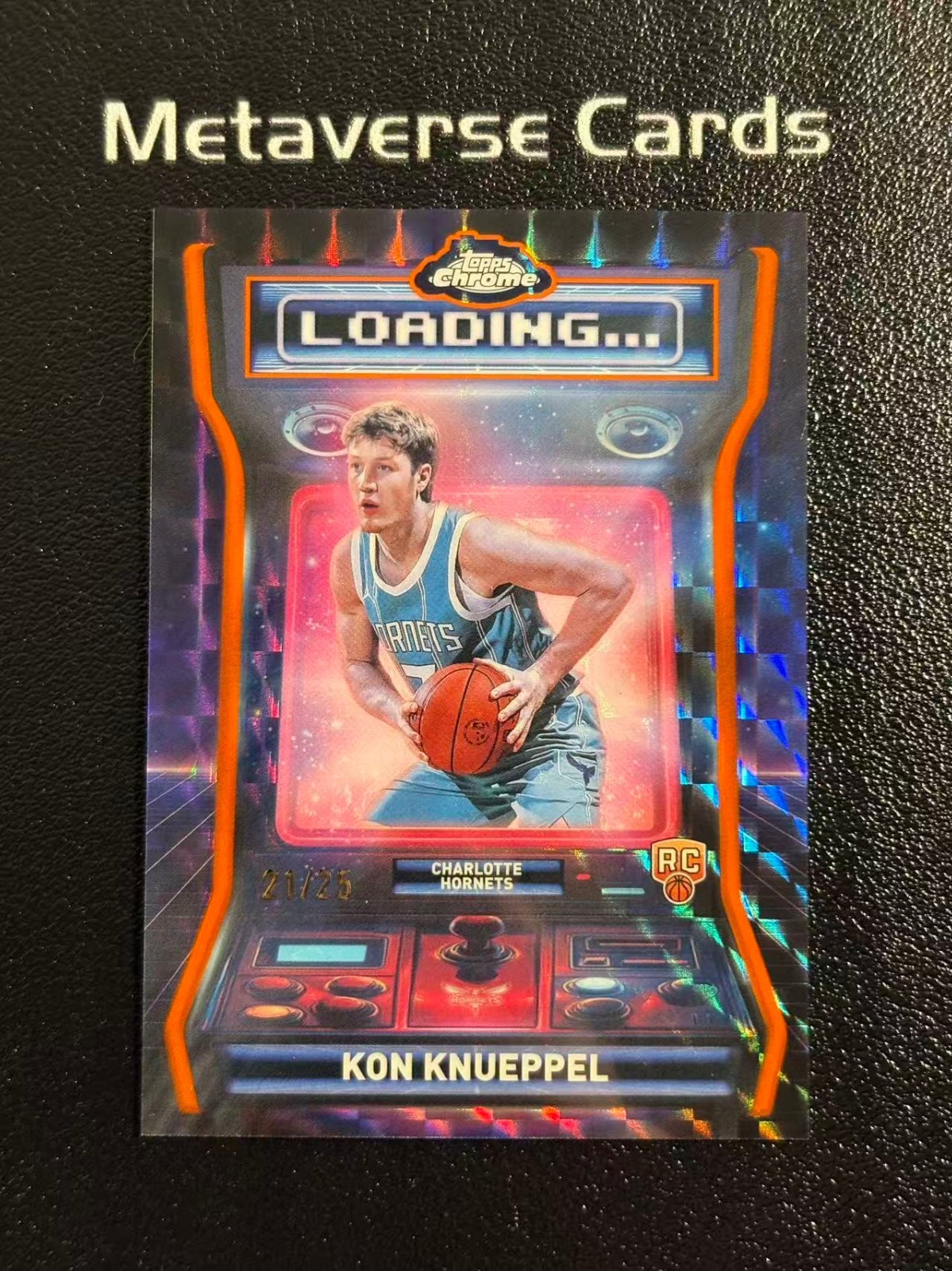 2025-26 Topps Chrome Orange Geometric Loading Rookie Kon Knueppel 21/25