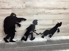 Cartoon Chase Scene Metal Art Sign 26"x 12" Made in USA