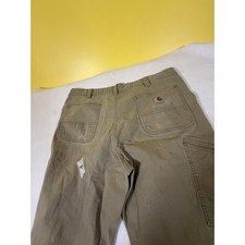 Carhartt Mens Relaxed Fit Canvas Work Pants Tan Khaki 40x32 Utility Trousers
