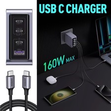 UGREEN Nexode-Pro 160W USB C Charger, 4-Port PD 3.1 GaN Compact Fast PPS W/Cable