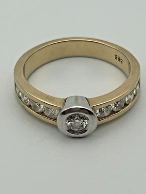 Ring Goldring 585er Gold mit Diamanten ca. 0,55ct insg. - Bild 1 von 4