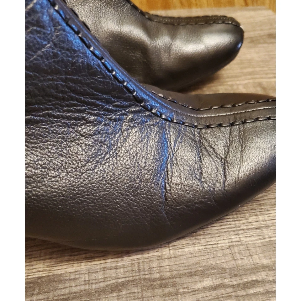 Botas de cuero Eddie Bauer de tacón con cremallera lateral para mujer talla 8 ancho pantorrilla negras Foto 2 de 4