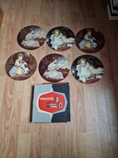 6 Vintage Worcester Ware Carlton Runde Tischsets.