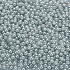 2500Pcs Faux Pearl Crafting 6mm No Hole ABS Round Pearls Beads Silver Grey