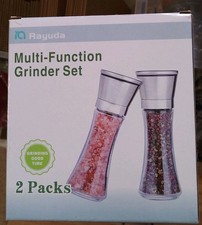 2 Pack Of Multi-Function glass/Stainless Steel Grinder Set Brand New In Box Gift