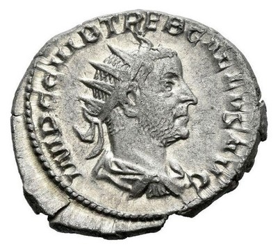 Trebonianus Gallus (r. 251-253 AD) Roman Silver Antoninianus - Pietas Reverse