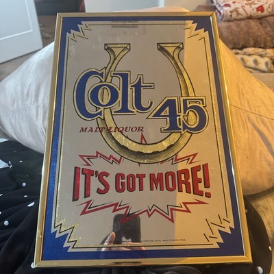 Colt 45 Malt Liquor Mirror Sign Vintage 1980 s Good Condition 17.5'' x 12''