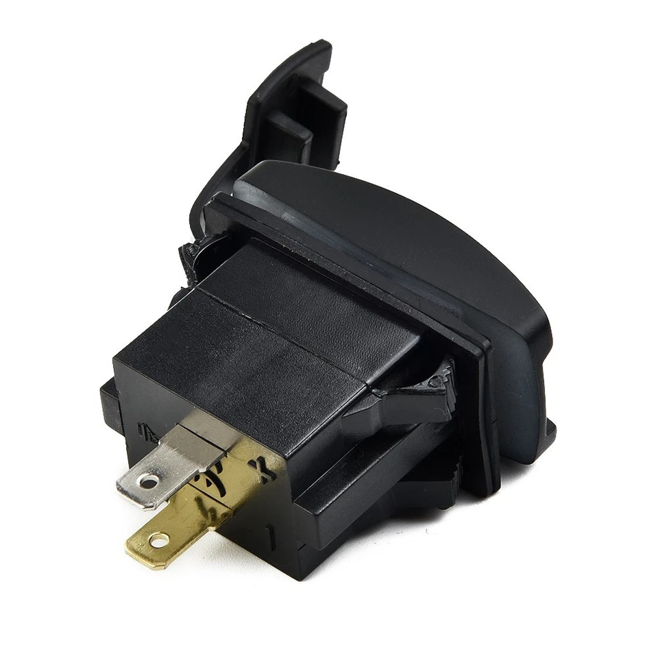 Car Dual USB Socket with Blue LED Light Rocker Switch Panel 12V Charger - Image 4 of 4
