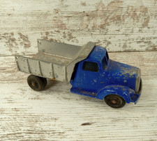 Vintage Tootsie Toy Mack Dump Truck Blue Silver 5 1/4" Made in USA
