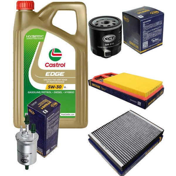 Inspektionskit Filter Castrol 5L ÖL 5W30 FüR Vw Polo 9N_ 1.6-image