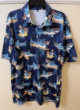 CAMISA DE PLAYA 2XL CAMISA DE PISCINA PARA HOMBRE 2XL CAMISA TIBURÓN FIESTA HAWAIANA
