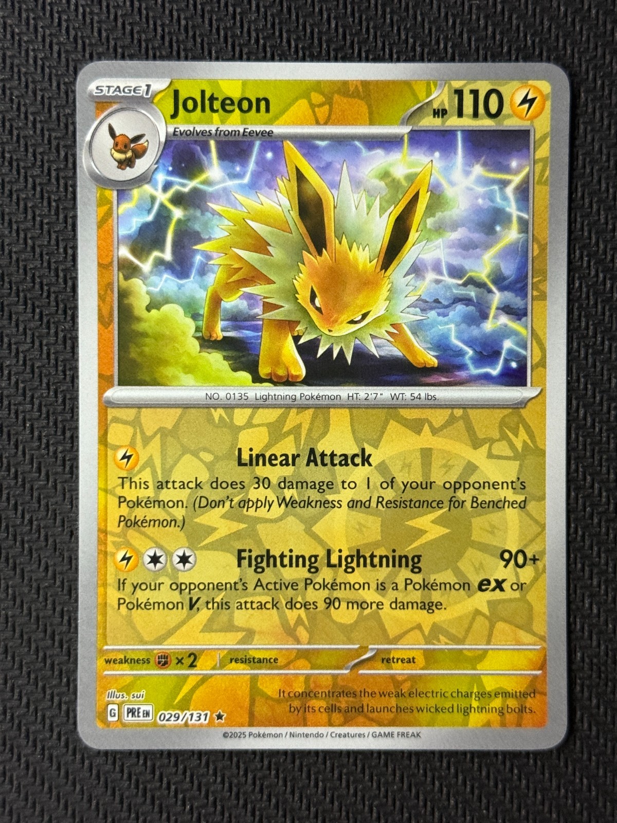 Jolteon 135/131 Reverse Holo Scarlet & Violet 151 Pokemon English Near Mint