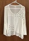 Ladies Casual White Sheer Top (she Doesn’t Know Why?) Size 12