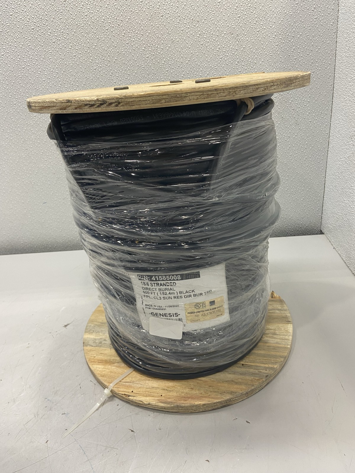 Genesis 18/6 Stranded Direct Burial Fire Alarm Cable Black 500' 41585008