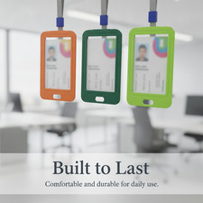 Transparent Horizontal ID Holder with Lanyard, for Meal Cards - for Work