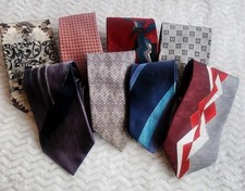 Lot Of 8 Designer Brands Men  s Neck Tie Bundle 100 Silk Cardin, Kors, And More