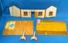 Marx 1950's Roy Roger Ranch tin litho white board cabin from playset complete