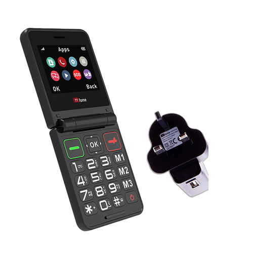 TTfone TT660 Flip Big Button Mobile Phone with O2 SIM - Perfect for ...