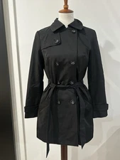 Stunning AB Studio Women's Black Peacoat Jacket Coat Double Breasted Sz 4
