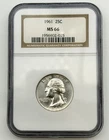 1961-P Washington Silver Quarter 25C NGC MS66 BU UNC Philadelphia US Coin BM1