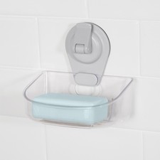 Clear Wall-Mounted Suction Soap Dish, Easy to Install Soap Holder, No Tools