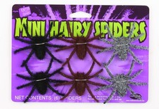 2 Pack Mini Hairy Spiders Adult Decoration 4 Black, 4 Brown, 4 Grey