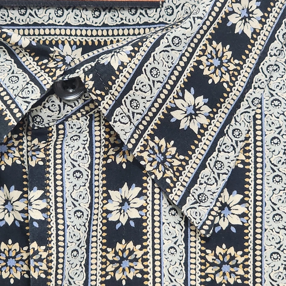 Axis Long Sleeve Geometric Print Shirt Button-front Long Sleeve Mens 3XT - Image 4 of 4