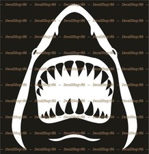 Shark Jaws Silhouette - Outdoor Sports - Car Vinyl Die-Cut Peel N' Stick Decals