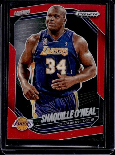 2024-25 Panini Prizm Black Shaquille O'Neal Legends Red Prizm #/299 Lakers