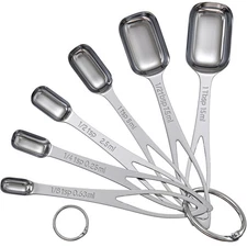 6PCS  Measuring Spoons Set, Stainless Steel Measuring Spoon Fits in Spice Jars