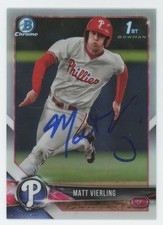 2018 Bowman Draft Chrome Refractor Matt Vierling Auto Phillies #BDC-2 COA Tigers