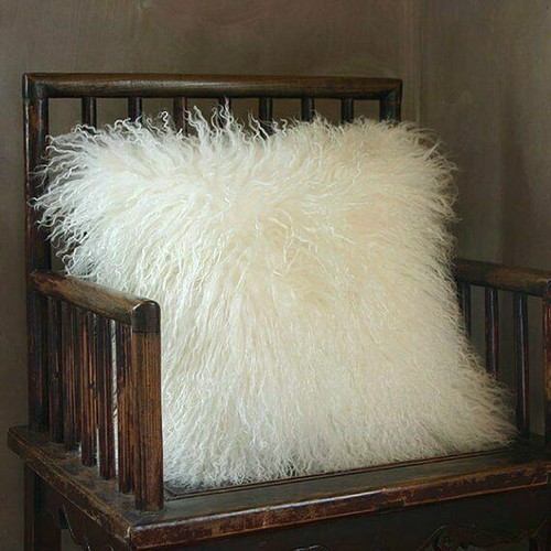 1x 100% Real Mongolia Tibetan Lamb Fur Cushion Cover White Pillowcase Decorative - Picture 11 of 13