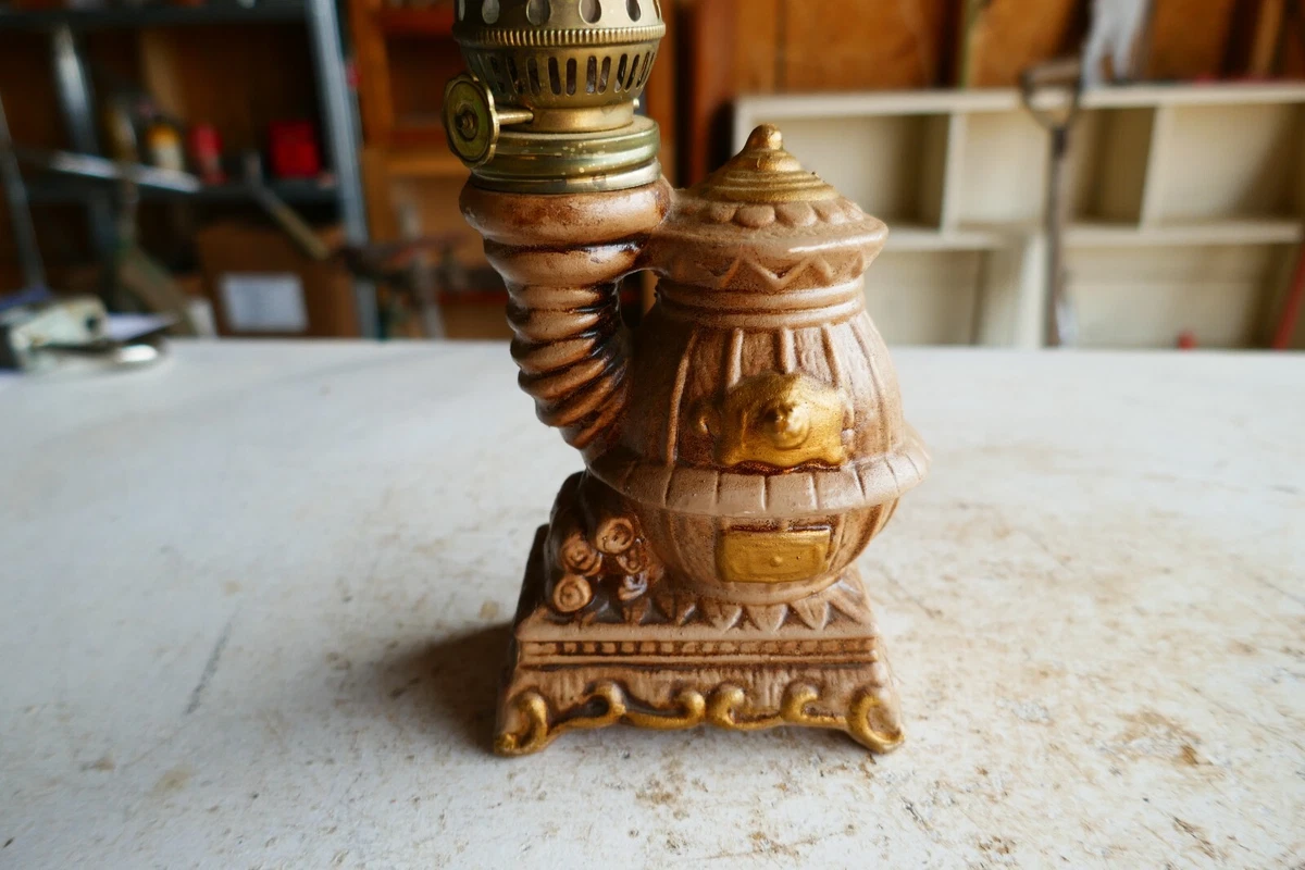 Vintage Mini Pot Belly Stove Lamp 9u0026#034; Tall at Globe Top Lot 23-24-1-A |  eBay
