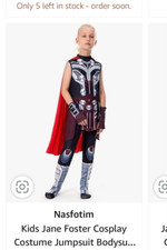 Thor Girl's Jane Foster Cosplay Costume Body Suit Jumpsuit New S