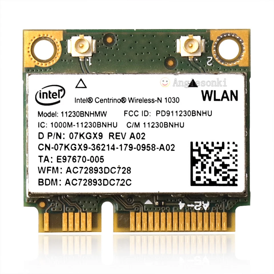 Neu OEM Dell 7KGX9 Intel Centrino Wireless-N1030 11230BNHMW b/g/n BT PCIe Hälfte - Bild 3 von 4