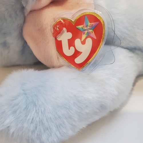 TY Beanie Buddy PEANUT the Elephant Light Blue version 15 inch Mint Plush New - Picture 4 of 7