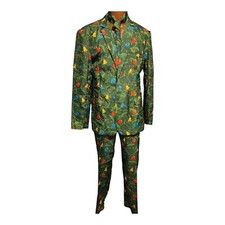 Suitmeister Christmas 4 PC Suit Mens Large Pants XL Jacket Tie Suspenders