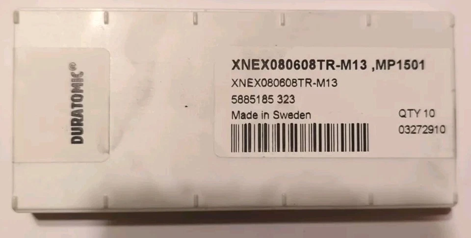 INSERTOS SECO XNEX080608TR-M13, MP1501. PACK DE 10 INSERTOS INDEXABLES 6 CARAS NUEVOS Foto 4 de 4
