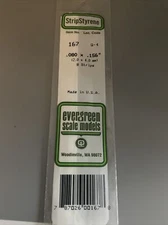 Evergreen Scale Models Strip .080 x .156 8 EVG167 Plastic Building Supplies