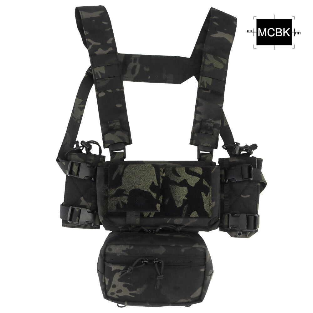 Tactical MK4 Chest Rig Micro Fight Chassis Half Flap Vest W/ Radio