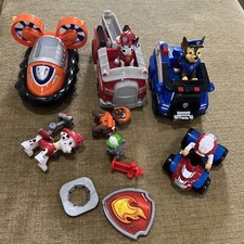 Paw Patrol lot with Figures and Vehicles Cars Dogs Hovercraft Lot Of 10 Items