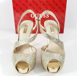 guess gold high heels
