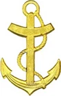 Colonial Helmet Badge, Gold Metal Stamped, Unmarked (9292)