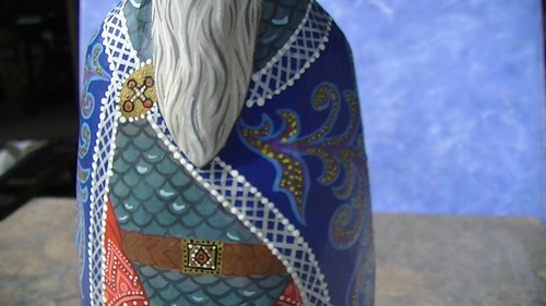Wood Hand Carved And Painted Russian German Grandfather 10" Figures - Picture 8 of 10