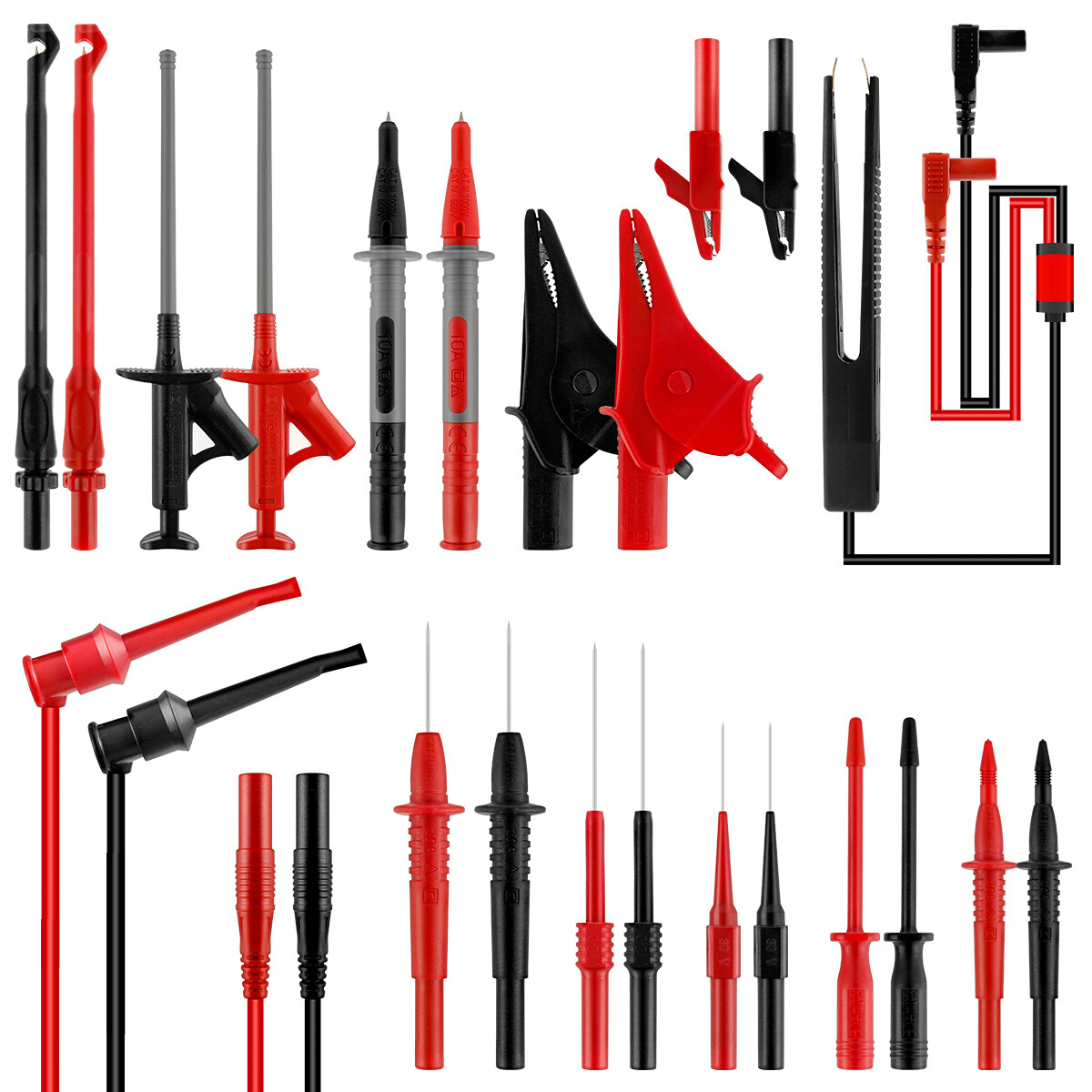 25Pcs Silicone Multimeter Test Leads Kit Test Leads Set with